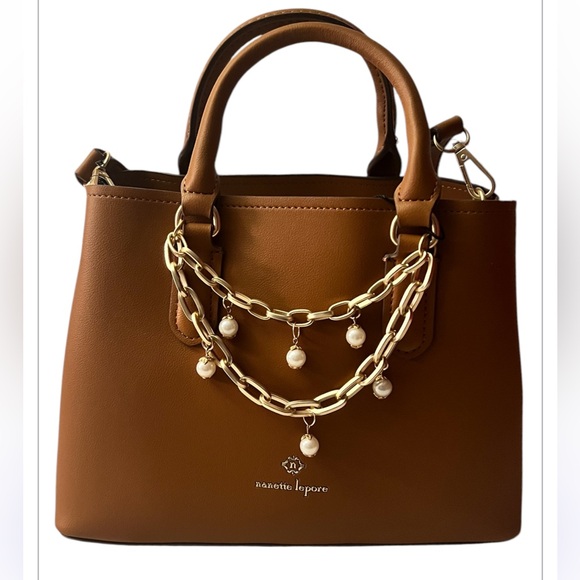 Nanette Lepore Handbags - Nanette Lepore Nutshell Valle Convertible Satchel with Charms New With Tags